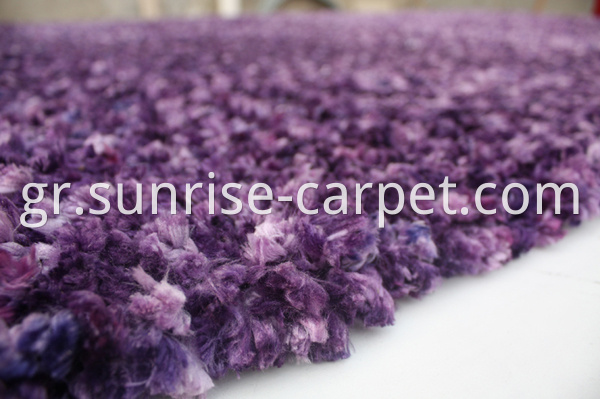 100% Polyester Shaggy rug purple color